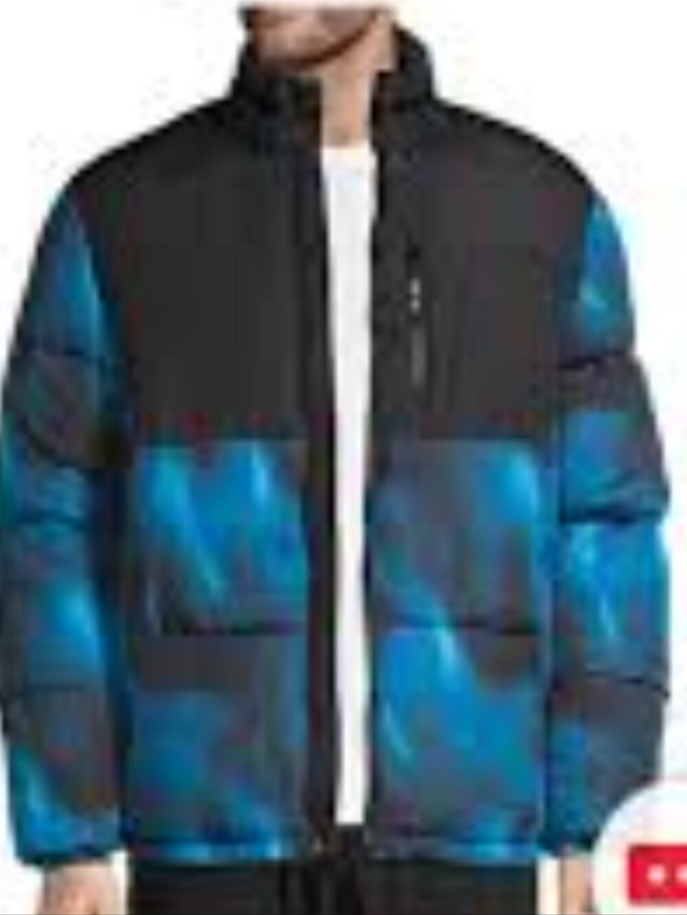 Xersion Black and Blue Puffer Jacket - Insulated Zip Front